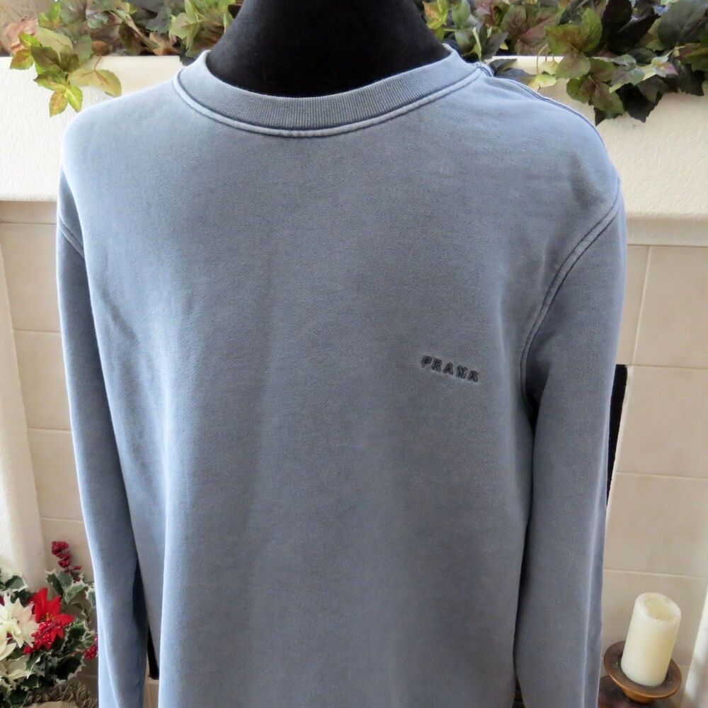 prAna Women's Oversized Cozy Up Sweatshirt  Blue Gray  Small EUC
